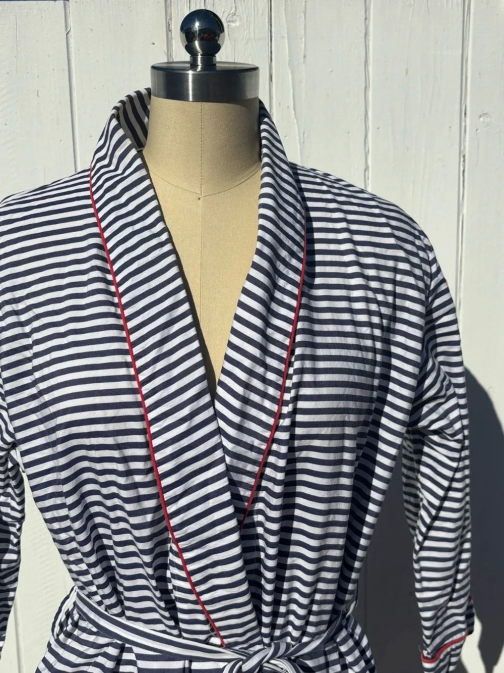 Sleepy Jones Striped Cotton Robe Small